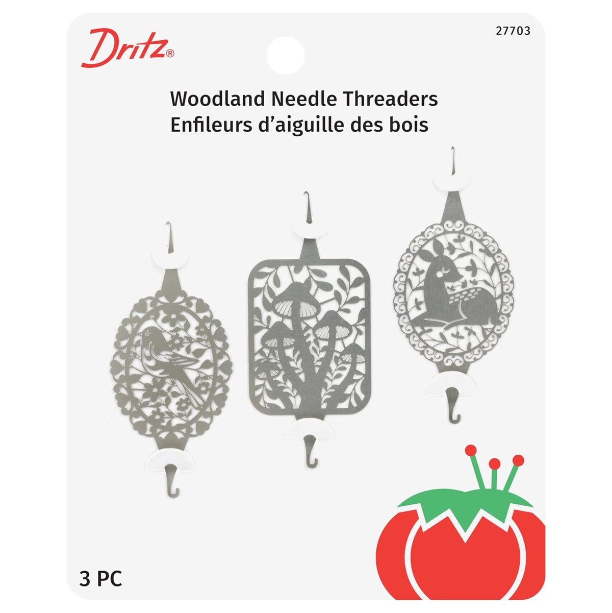 Dritz Woodland Threader, plata 3 unidades