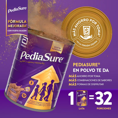PediaSure Chocolate- Alimentación Especializada Polvo 1600 g | Formula especializada para niños de 1 a 10 años con 5 grupos de nutrientes clave que apoya el crecimiento de los huesos.