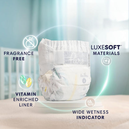 Pañales tamaño 1, 132 unidades – Pampers Pure Protection Pañales desechables para bebé, hipoalergénico y sin perfume, paquete enorme