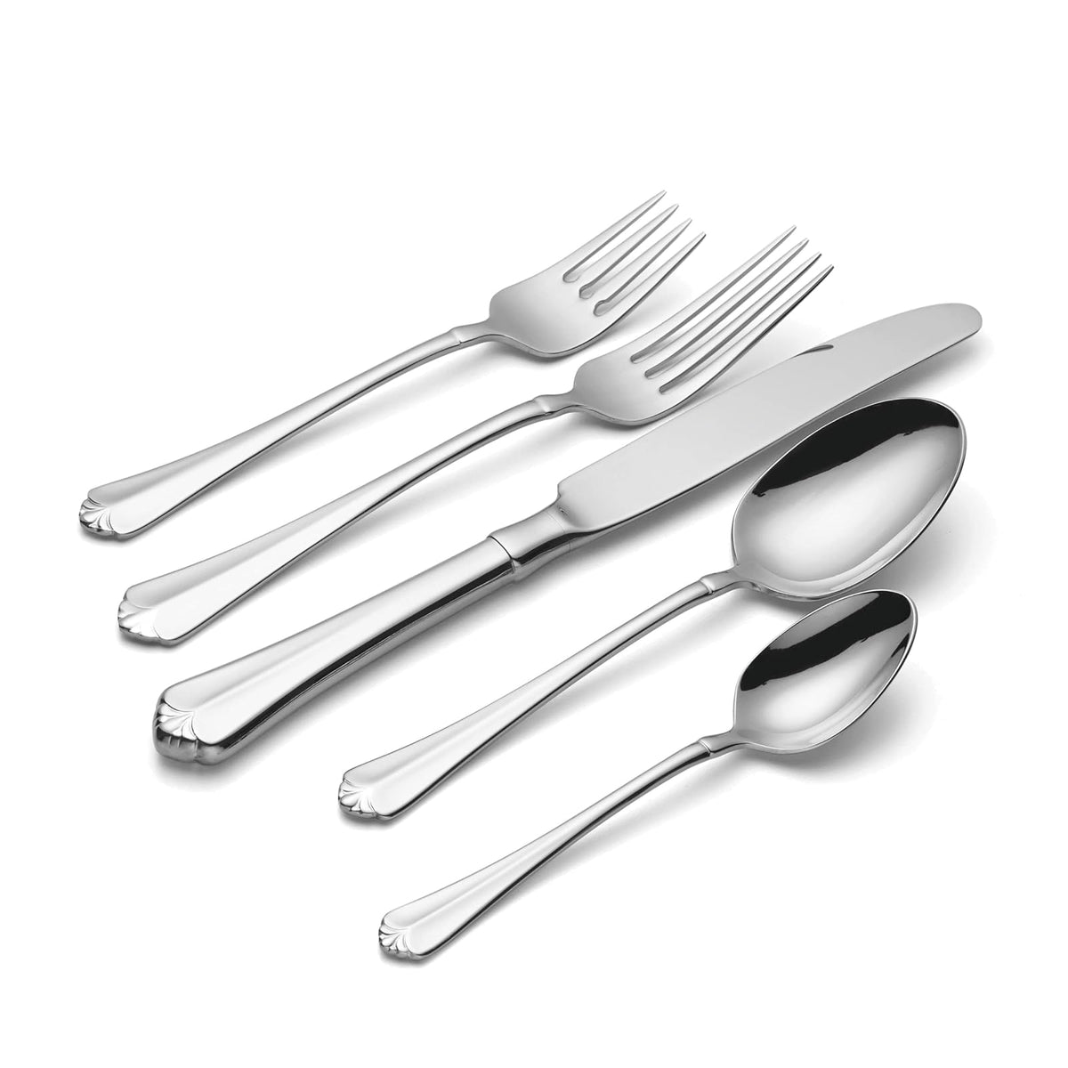 Oneida Cubiertos Finos Juilliard 20 Piezas para 4 Comensales, Acero Inoxidable 18/10, Acabado Espejo