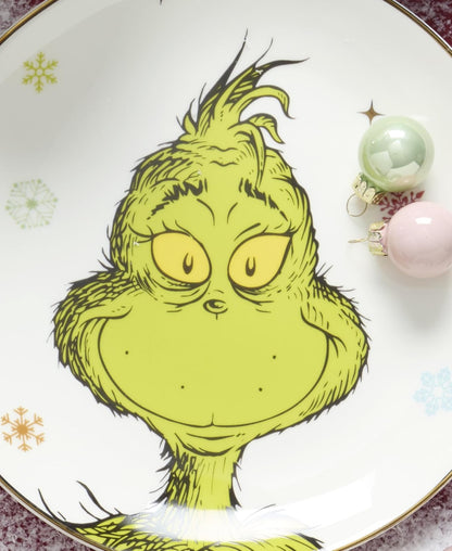 Lenox 898094 Merry Grinchmas Platos decorativos, juego de 4 | porcelana, apto para lavaplatos, microondas | también ideal como plato de postre de Navidad para ensalada o pan