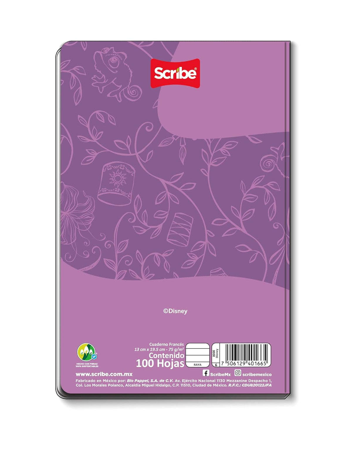 Scribe, Disney Classics®, Cuaderno Francés, Pasta Dura, Cosido, Raya, 100 hojas, Pascal