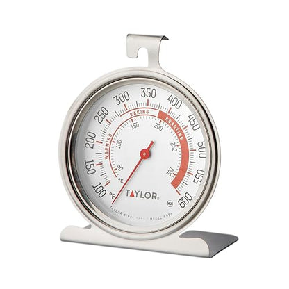 Taylor Precision Products 5932 Termómetro de horno de cocina de esfera grande, esfera de 3.25 pulgadas, acero inoxidable