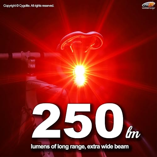 Cygolite Hypershot 350 y 250 lúmenes modelos de luz trasera para bicicleta, 7 modos nocturnos y diurnos, velocidades de flash sintonizables por el usuario, pequeño y duradero, resistente al agua IP64,