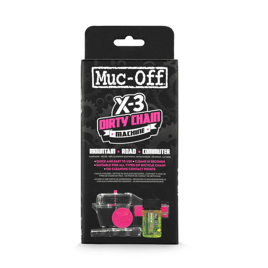 Muc-Off X-3 Máquina de Limpieza de Cadena de Bicicleta con Botella de Limpiador de 75 ml, Amarillo, 277US