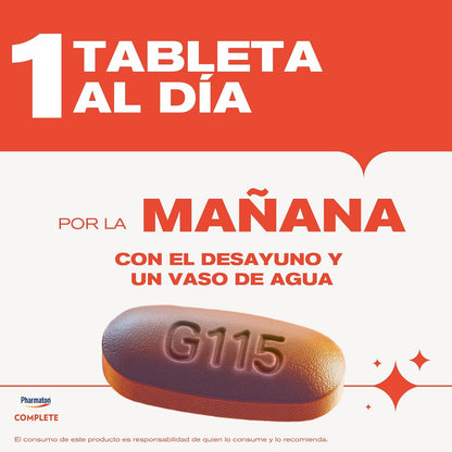 Pharmaton Complete suplemento alimenticio, Gingsen G115+ vitaminas, 100tabs