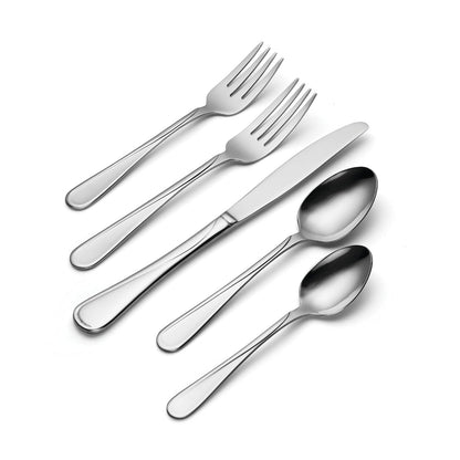 Oneida Flight Cubiertos y Piezas para Servir en Acero Inoxidable 18/0, Set de 45 Piezas para 8 Comensales