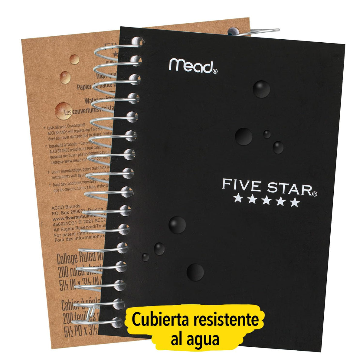 Five Star - Cuadernos Fat Lil' Spiral, papel rayado universitario, 200 hojas, tamaño de hoja de 5-1/2 x 4 pulgadas, paquete de 6 (38027)