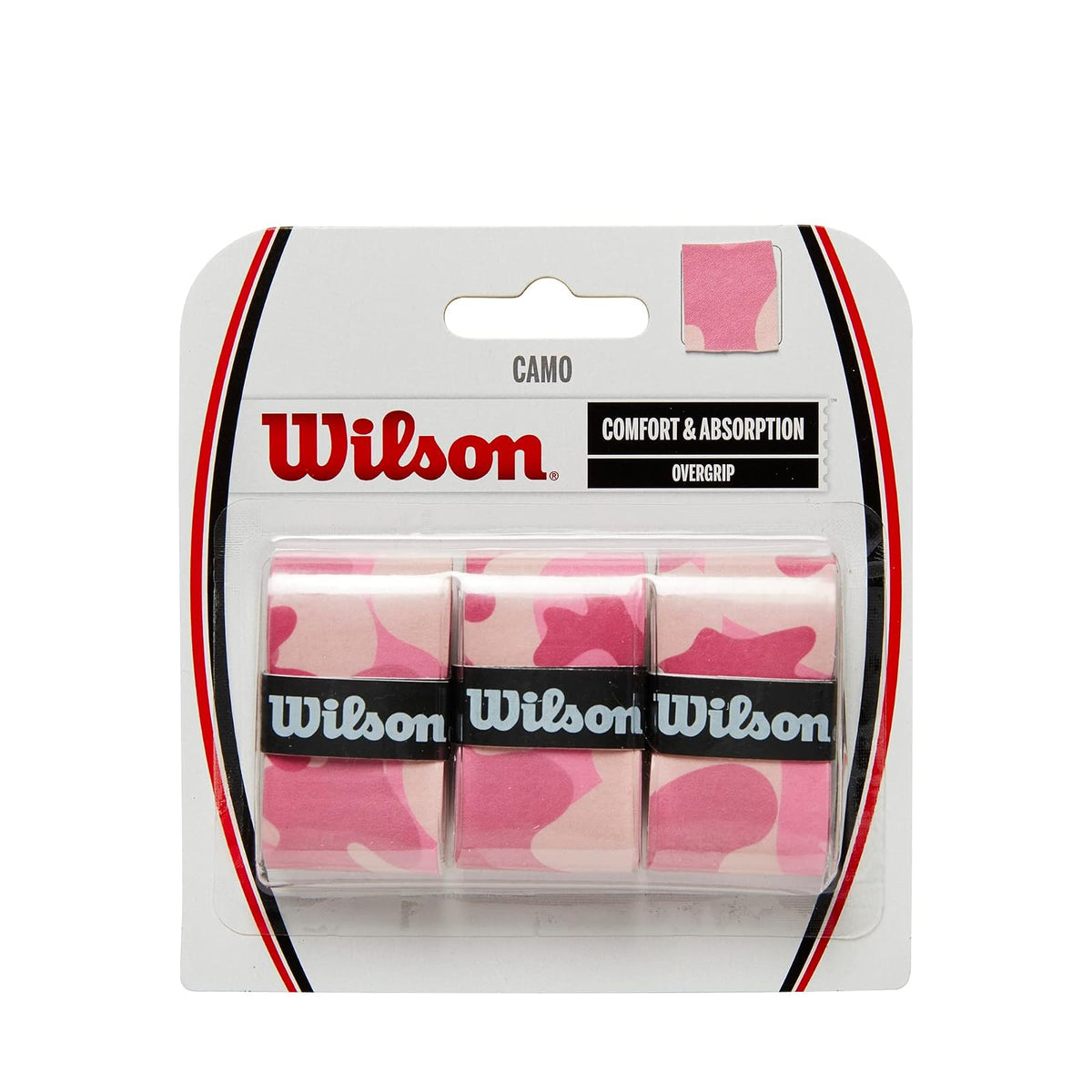 Wilson Sobregrip para Raqueta de Tenis - Rosa - blanco - Camuflaje - 3 paquetes