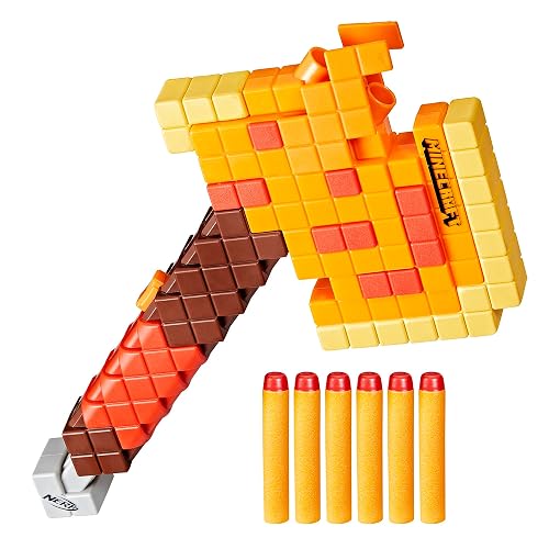 NERF Lanzador Minecraft Firebrand Hacha 6 Dardos