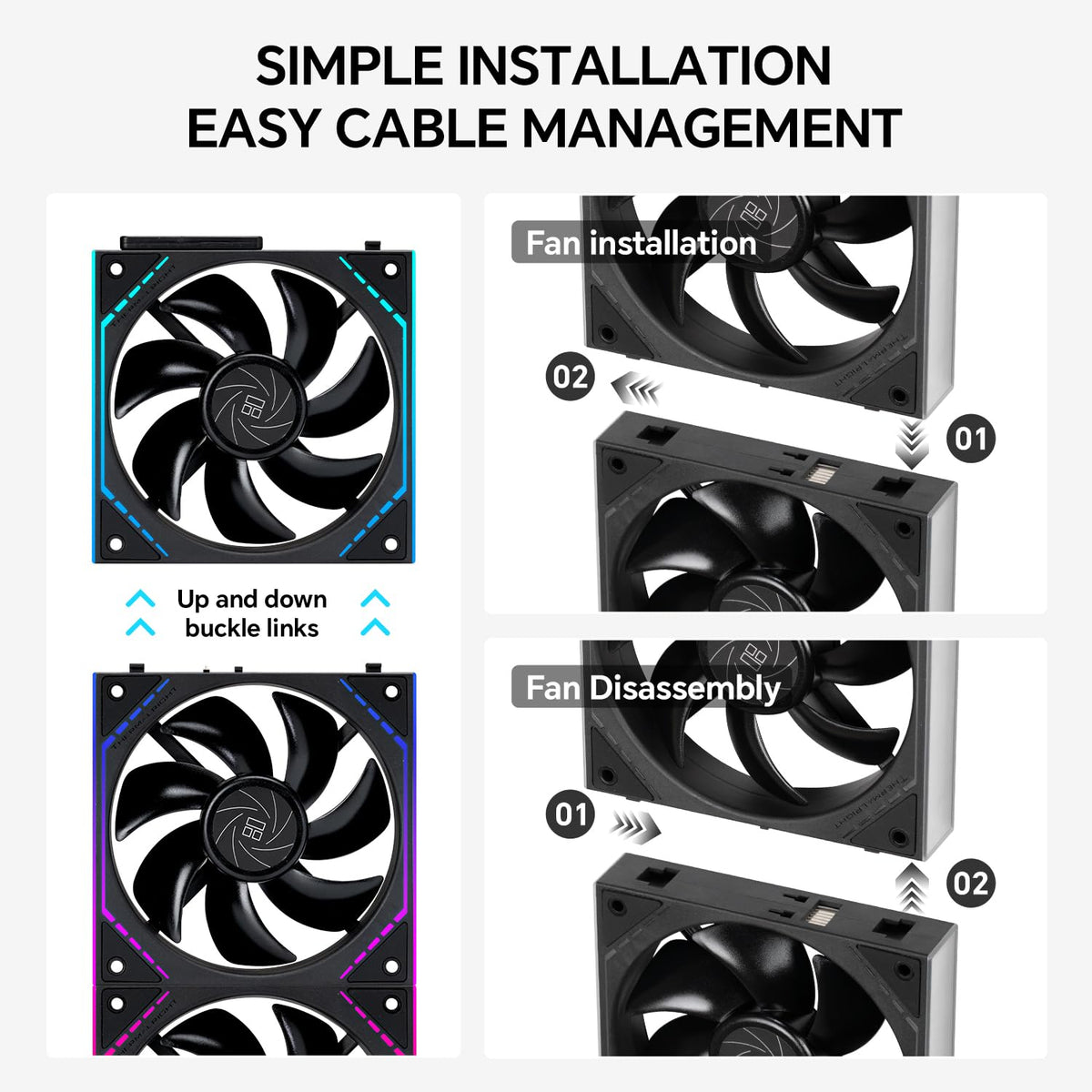 Thermalright TL-M12QX3 Ventilador 120 mm ARGB | 2000 RPM, paquete de 3
