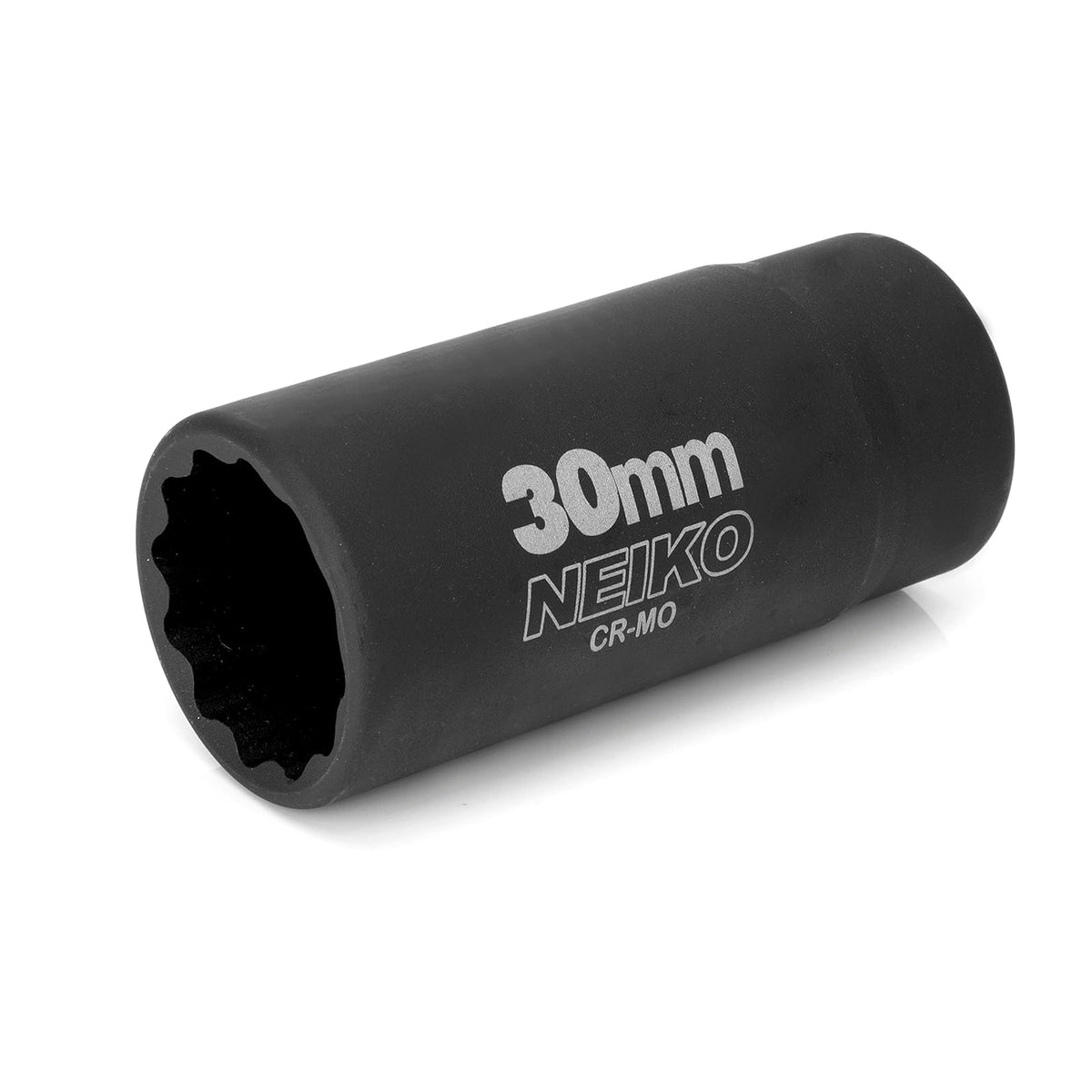 NEIKO 02522A - Enchufe de 30 mm | Enchufe de impacto profundo de 1/2 pulgada | Enchufe de tuerca de eje y eje | 12 puntos | Cromo molibdeno Cr-Mo | cubeta de pozo profundo | Triple cuadrado |