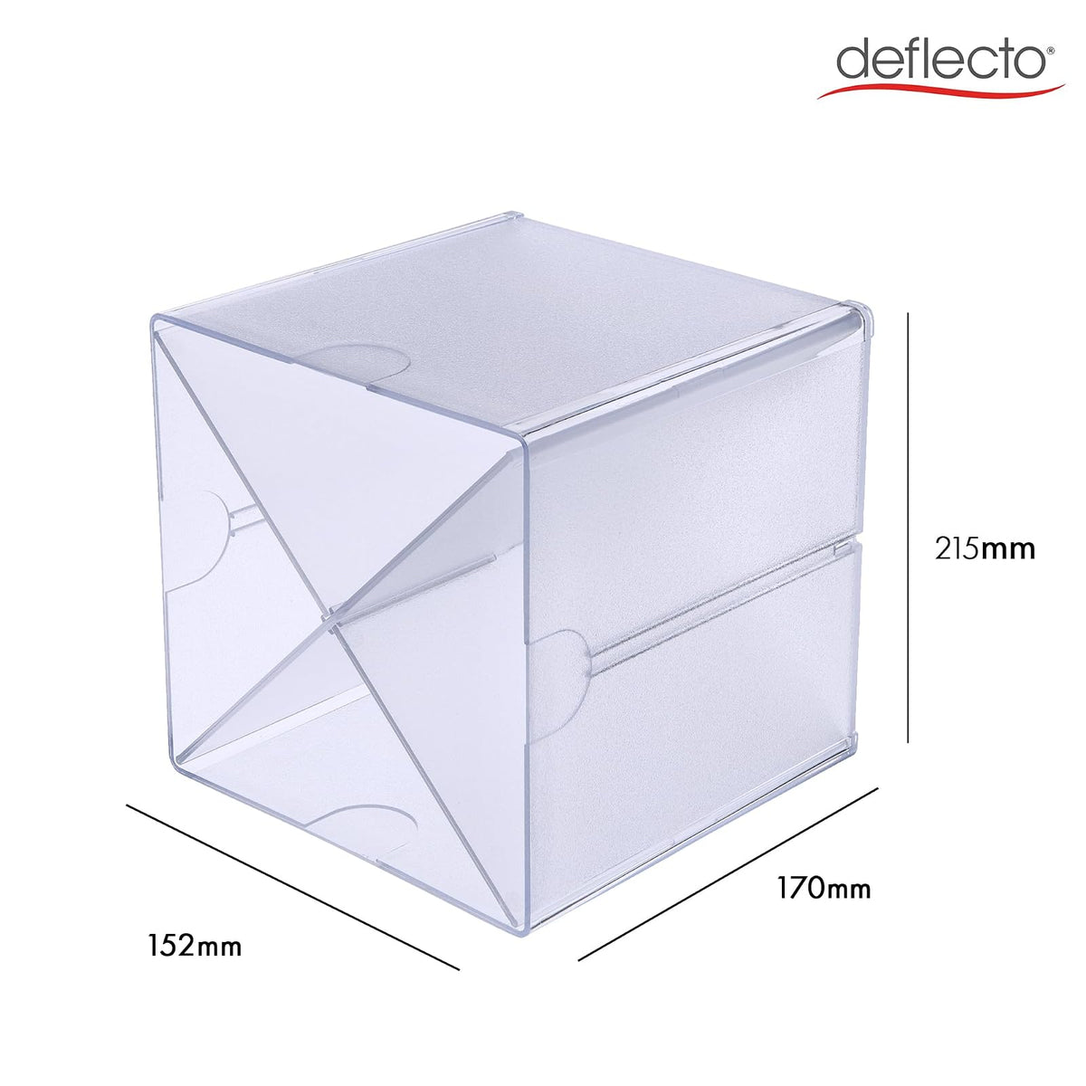 Deflecto Organizador tipo cubo apilable, organizador de escritorio y para manualidades, Divisor cruzado, Transparente, Apple