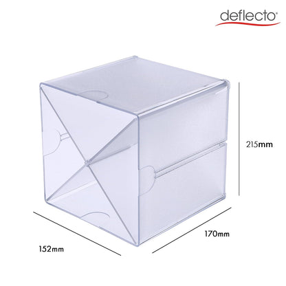 Deflecto Organizador tipo cubo apilable, organizador de escritorio y para manualidades, Divisor cruzado, Transparente, Apple