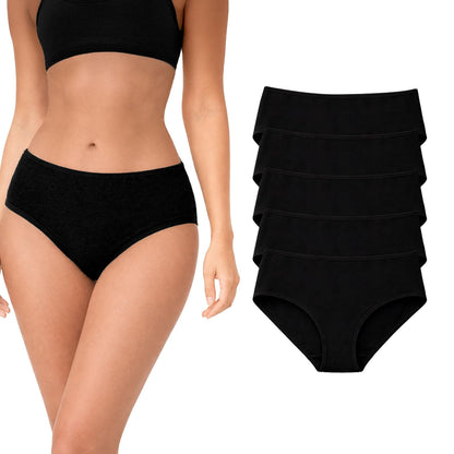 BODYcontrol Pantaletas de Algodón para Mujer - G - NEGRO - SET 5