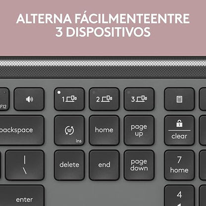Logitech MK950 Signature Slim, Teclado y Mouse inalámbricos, diseño Elegante, Escritura y clicks discretos, Bluetooth, multisistema operativo, para Windows y Mac - Grafito