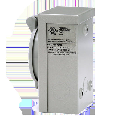 Reliance Controls PB50 50-Amp (CS6375) NEMA 3R Caja de entrada de alimentación, gris