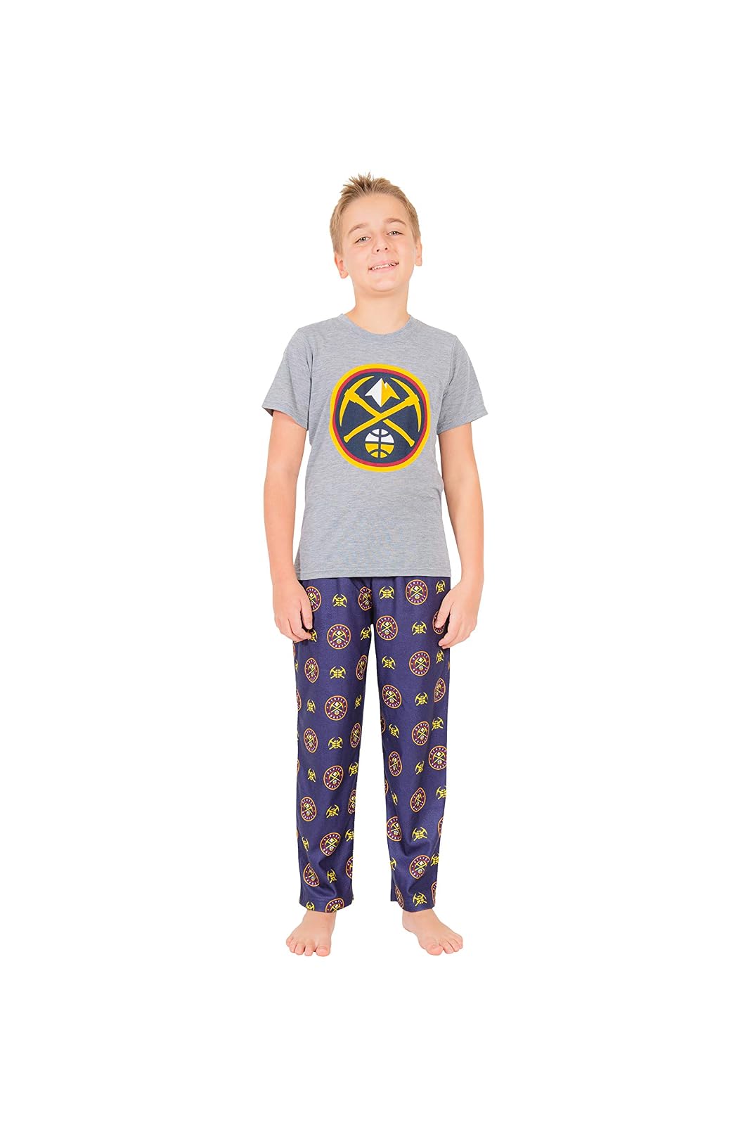 Ultra Game Youth NBA - Conjunto Oficial de 2 Piezas de Pijama y Playera - Denver Nuggets - 10-12 - Color del equipo