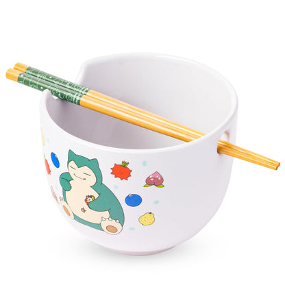 Silver Buffalo Tazón de Cerámica para Ramen con Palillos y Cuchara, 592 ml - Multicolor