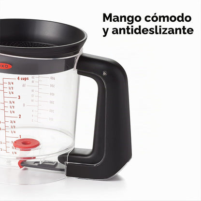 OXO Good Grips Good Gravy Separador de grasa de 4 tazas, plástico, tamaño 1