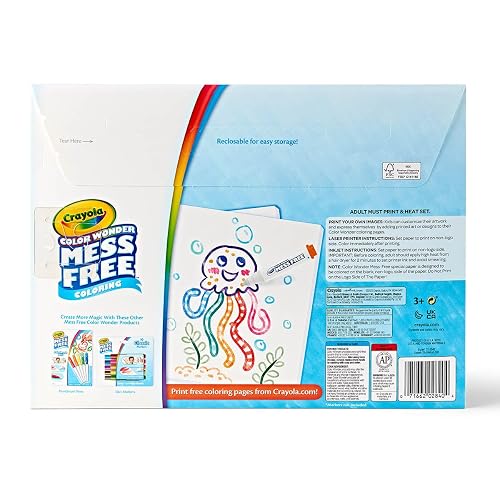CRAYOLA Color Wonder Mess Free – Refill de Hojas Blancas | 50 hojas, tecnología Mess Free, compatible con impresoras