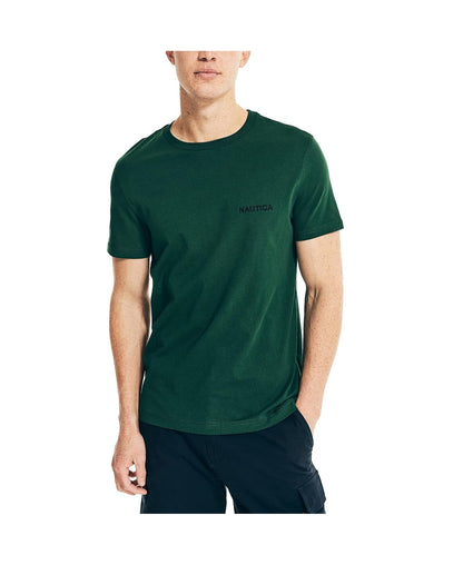 Nautica Playera Cuello Redondo para Hombre, Manga Corta - M - Tidal verde sólido