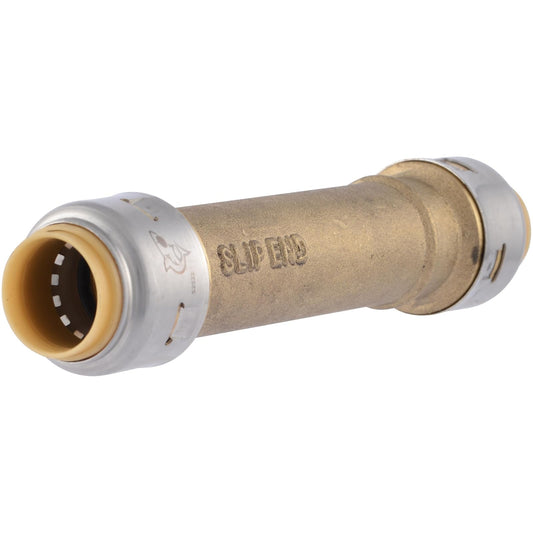 SharkBite Max - Acoplamiento deslizante de 1/2 pulgadas, ajuste de fontanería de latón a presión para conectar, tubería PEX, cobre, CPVC, PE-RT, HDPE, UR3008A
