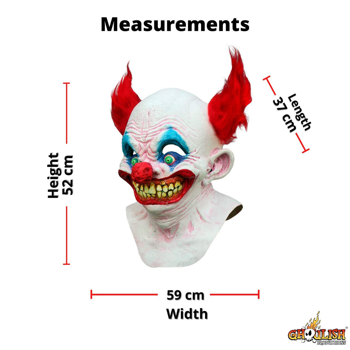 Chingo, Máscara de Payaso Diabólico, Máscaras de Clowns Payasos Asesinos Ideal para Disfraz de Halloween y Fiestas de Disfraces
