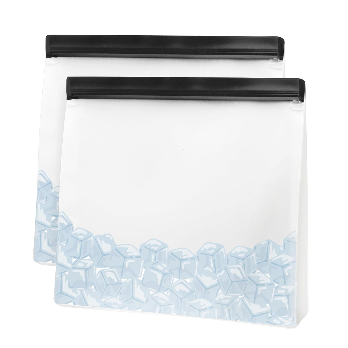 OGGI Bolsas reutilizables para almacenamiento de hielo, juego de 2 unidades, 11 x 10 x 2.5 pulgadas, juego de bolsas de hielo reutilizables ideales, bolsas de congelador, bolsas de almacenamiento
