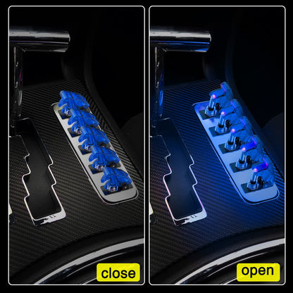 Nilight Interruptor de Palanca LED SPST 3 Pines 20A 12V | Azul, ON-OFF, terminales de hoja, cubiertas transparentes