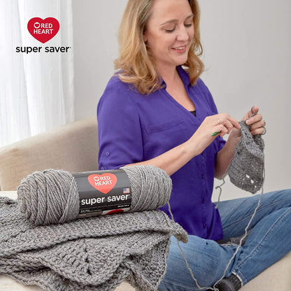 Red Heart Super Saver Jumbo - Hilo de rayas de loro, paquete de 2 unidades de 10 oz/283 g, acrílico, 4 medianos (peorado) - 482 yardas - Tejer/ganchillo