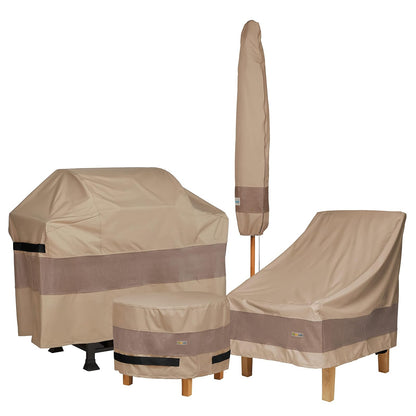 Duck Covers - Mesa de Patio Redonda Elegante con Funda para sillas, Marrón, 76Dia x 29H