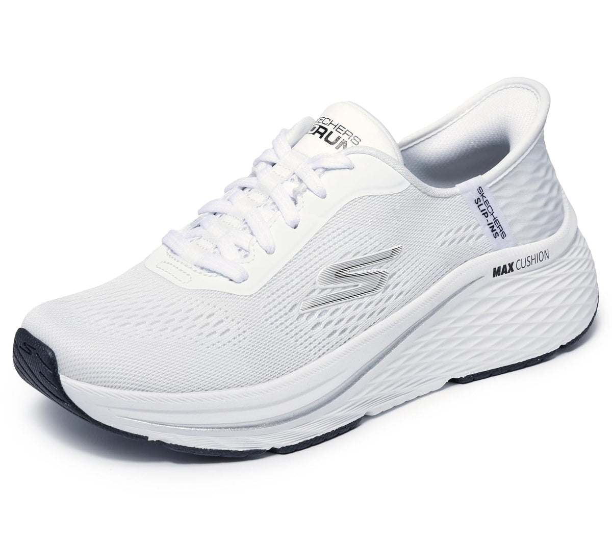 Skechers MAX Cushioning Elite 2.0 Vanish - Tenis sin Cordones para Mujer | Pantuflas manos libres, amortiguación máxima, espuma viscoelástica refrigerada por aire, entresuela Ultra Go