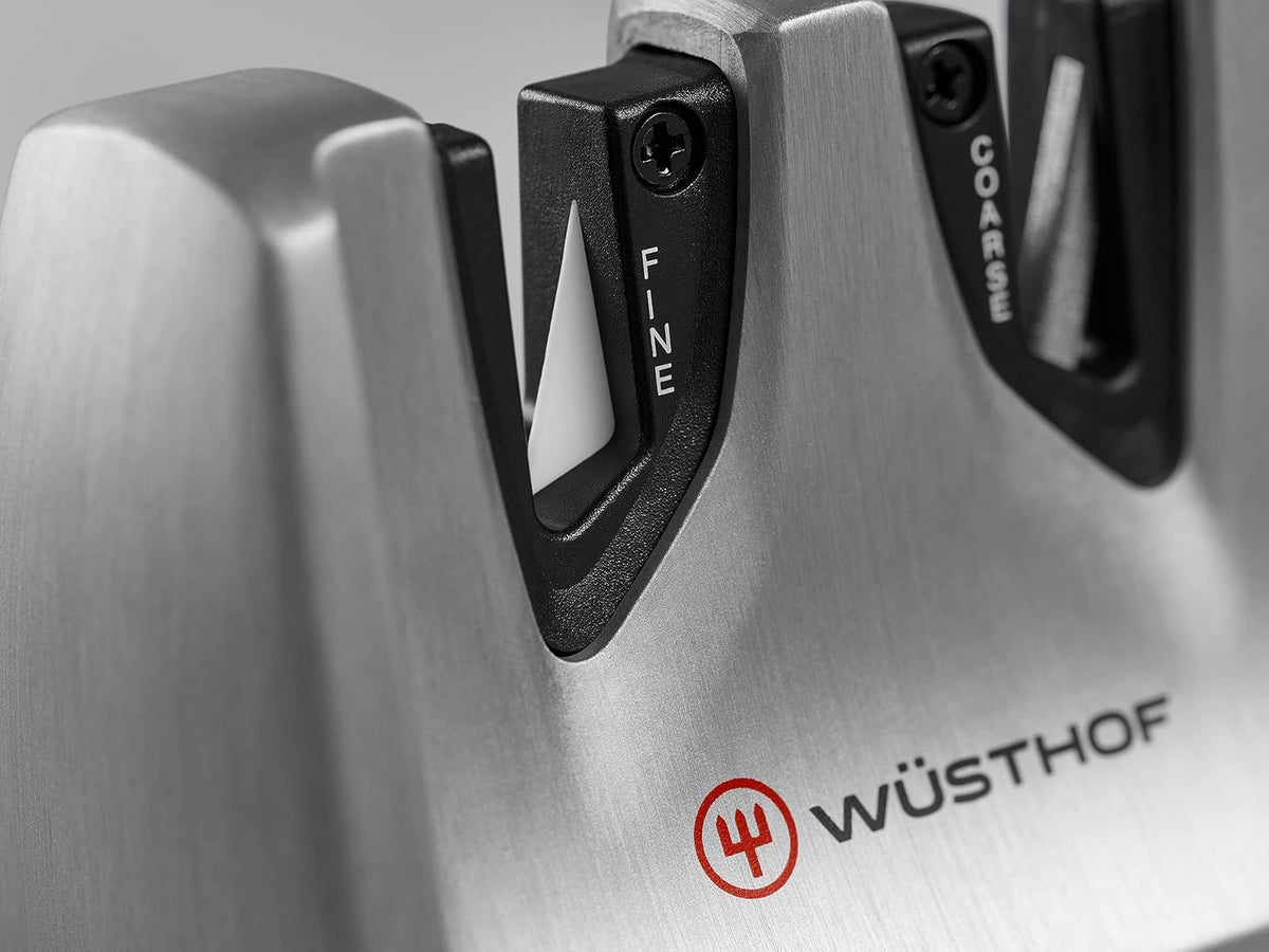 WÜSTHOF Afilador de Cuchillos Manual | Sistema de Afilado Preciso | Cuerpo de Plástico Resistente | Color Negro | Cocina Profesional