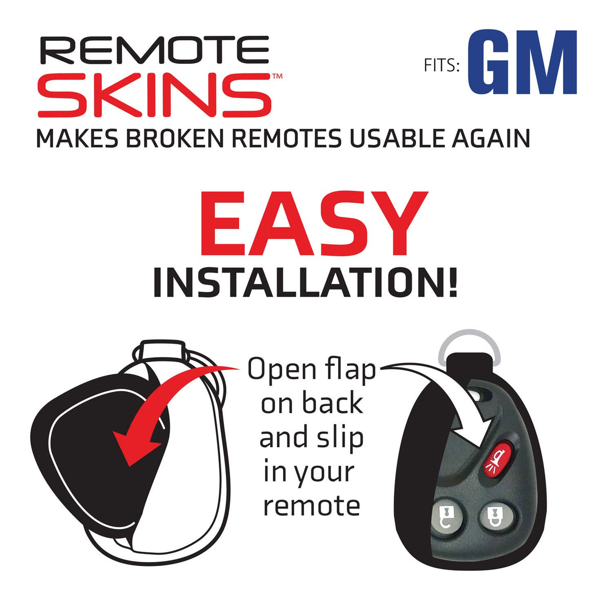 Lucky Line Piel flexible para control remoto, modelos GM, 1 paquete (48901), color negro