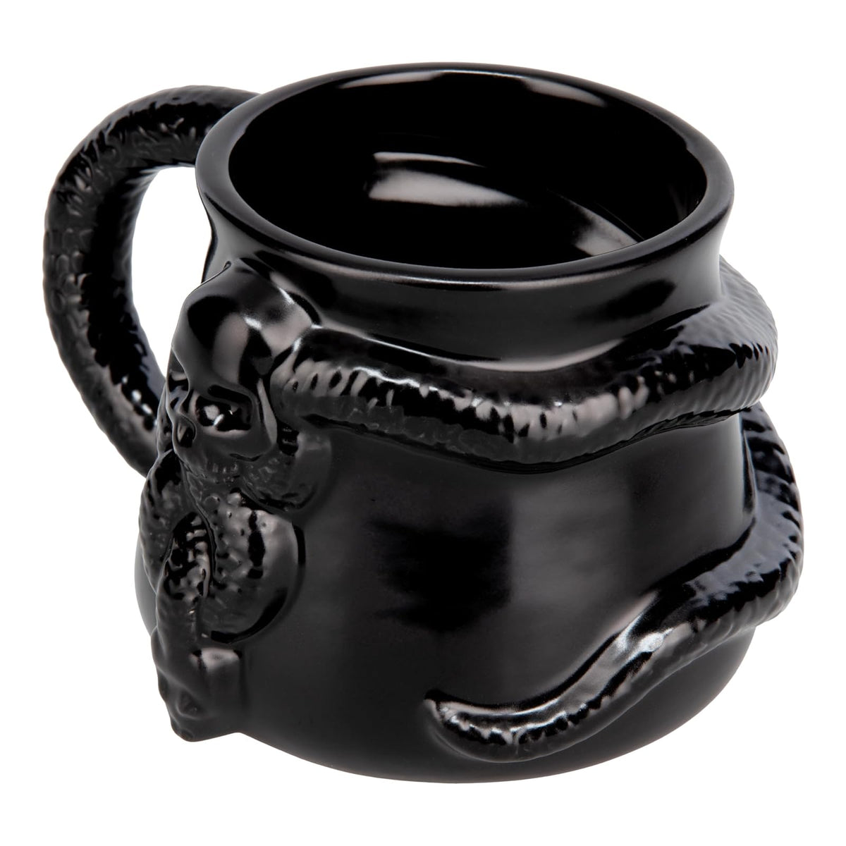 Paladone Taza de café de cerámica negra de Harry Potter con marca oscura Nagini, con licencia oficial de 400 ml, diseño de Muerto, Wizarding World Merchandise, regalo para adultos y Potterheads