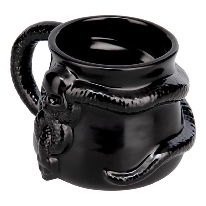 Paladone Taza de café de cerámica negra de Harry Potter con marca oscura Nagini, con licencia oficial de 400 ml, diseño de Muerto, Wizarding World Merchandise, regalo para adultos y Potterheads
