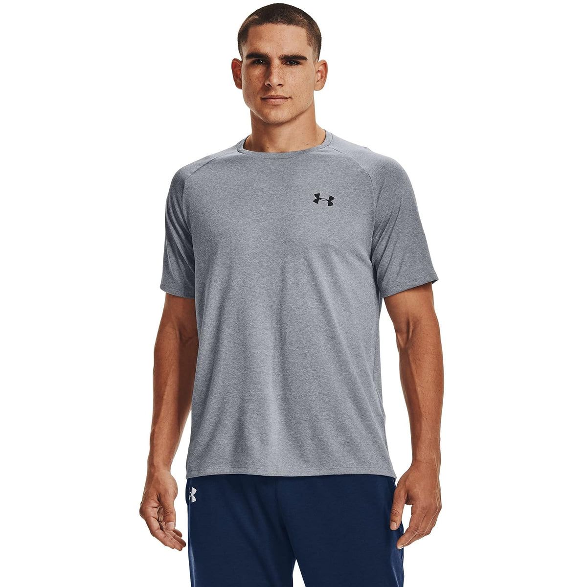 Under Armour Tech 2.0 Playera de Entrenamiento para Hombre - Heather Luz de Acero (036) - Negro - 4XL Alto - Sólido