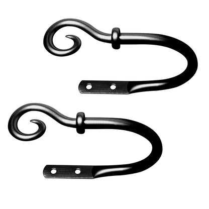 Kenney 54119 Arts and Crafts Holdback Hook Pair, Medium, Black