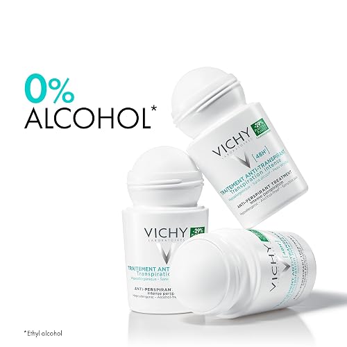 Vichy Deo Tratamiento Antitranspirante 48H Desodorante Roll On para Transpiración Intensa, Protección Contra el Sudor y el Mal Olor, Apto para Todo Tipo de Piel 50 ml