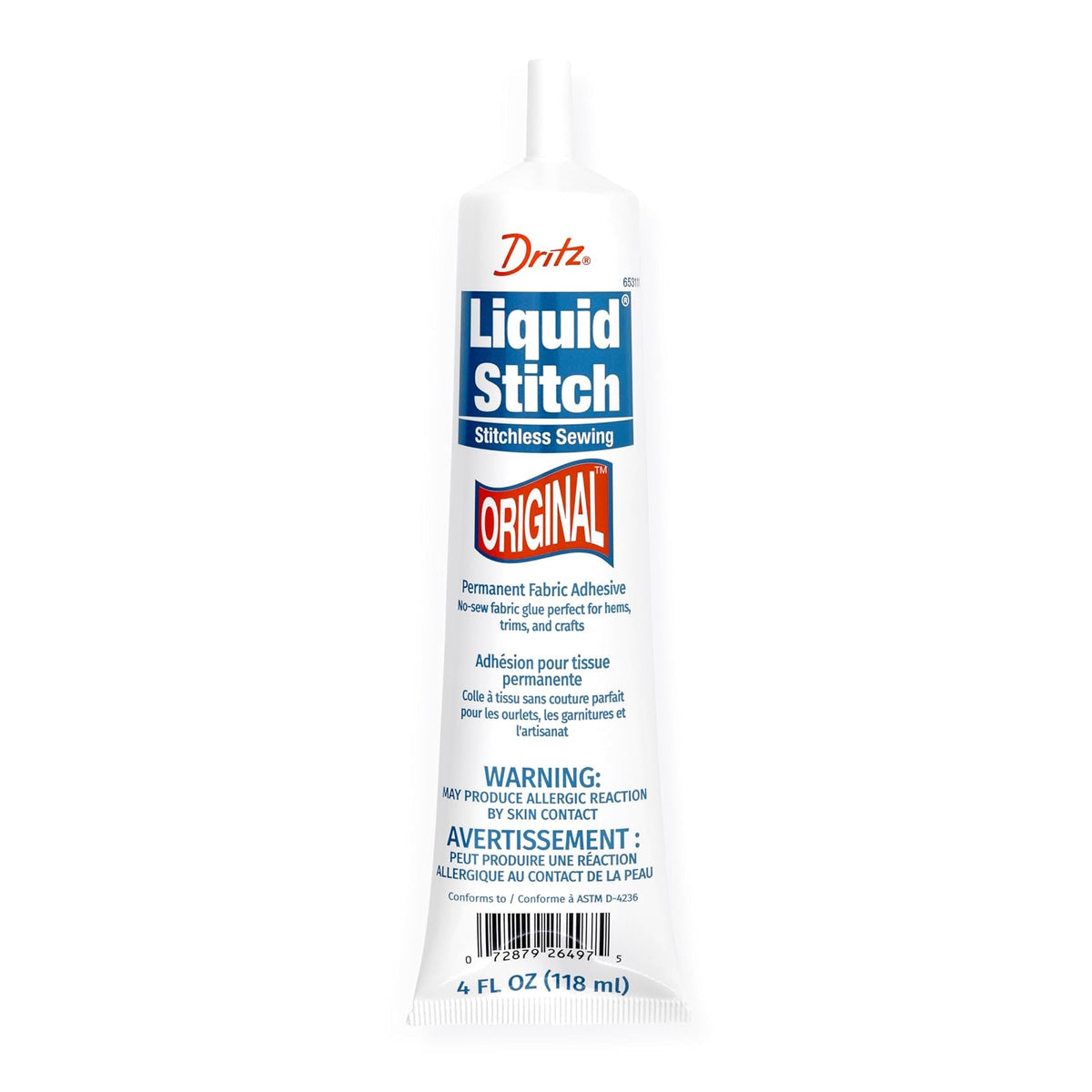 Dritz Liquid Stitch Adhesivo Líquido para Tela - 4 fl oz - Puntada líquida original