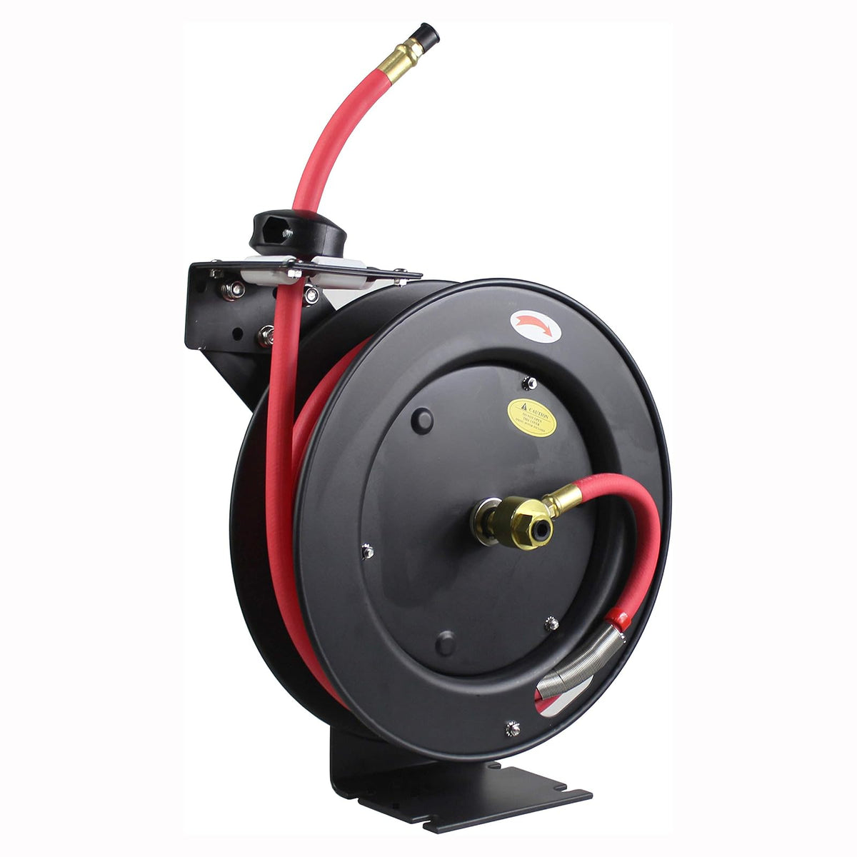 MaxWorks Carrete de Manguera de Aire Retráctil con Rebobinado Automático - 25ft - Carrete