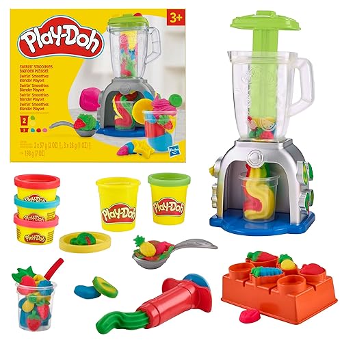 Play-Doh - Licuadora de Batidos Coloridos - Set de licuadora de Juguete - Artículos de Cocina de Juguete - Juguetes para Actividades de Manualidades para niños y niñas a Partir de 3 años