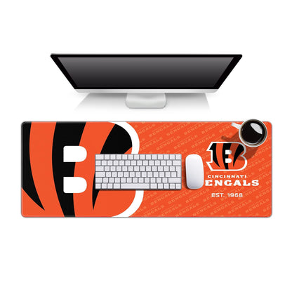 YouTheFan Tapete para Escritorio NFL con Logo de tu Equipo - 30.5 x 80 cm - Cincinnati Bengals