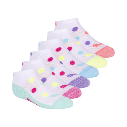 PUMA Girls' 6 Pack Low Cut Socks