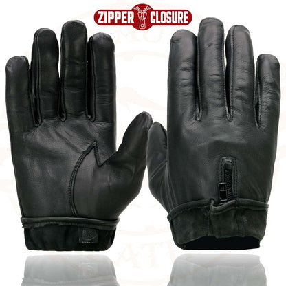 Milwaukee Leather Guantes de Piel Ligeros para Motocicleta con Cierre de Muñeca, Negro, L, SH226D