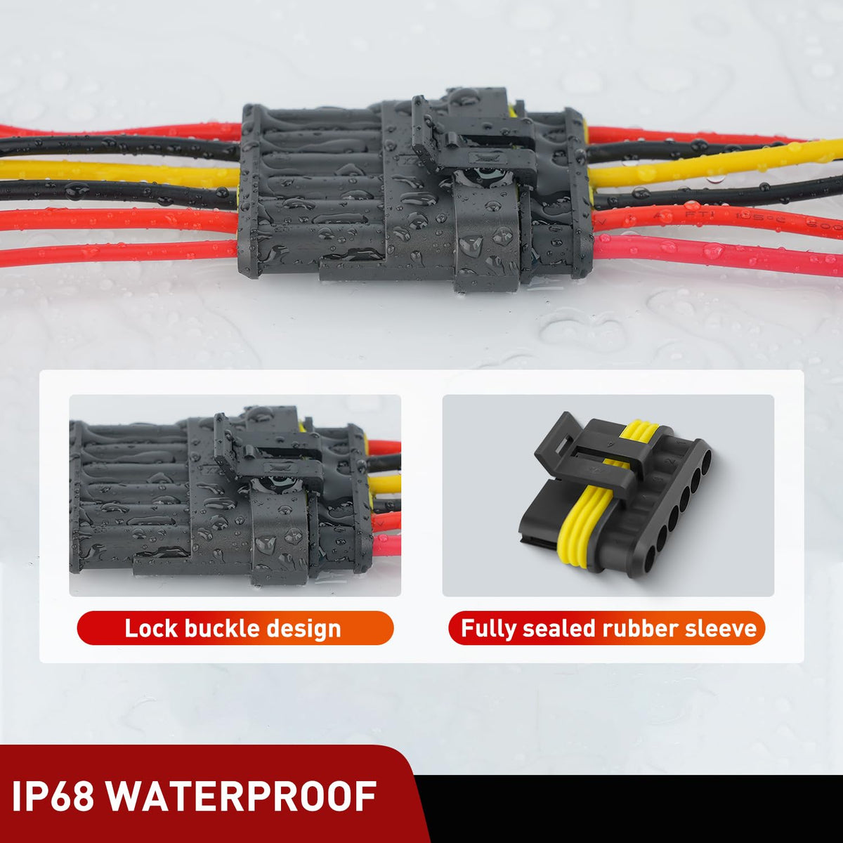 Nilight - 260 conectores eléctricos de 6 pines, conector de cable macho y hembra, impermeable, conector de 6 vía para automóvil, camión, motocicleta, barco, juego de 10.