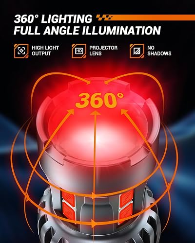 Sealight Foco LED 7443 7440 de Freno Rojo con Proyector, Paquete de 2