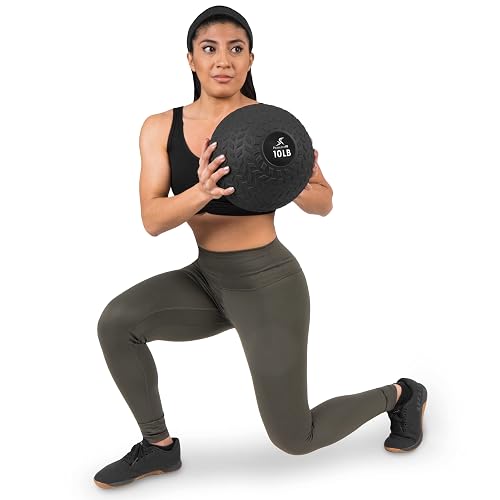 ProsourceFit Slam Medicine Balls 5, 10, 15, 20, 25, 30, 50lbs Smooth and Tread Textured Grip Dead Weight Balls for Strength and Conditioning Exercises, Cardio and Core Workouts