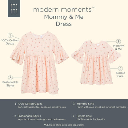 Modern Moments by Gerber Mommy and Me Gauze Dress Atuendo de Jugador Bebé-Niñas